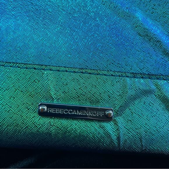Rare Rebecca Minkoff Iridescent Blue Envelope Clutch - Picture 3 of 7
